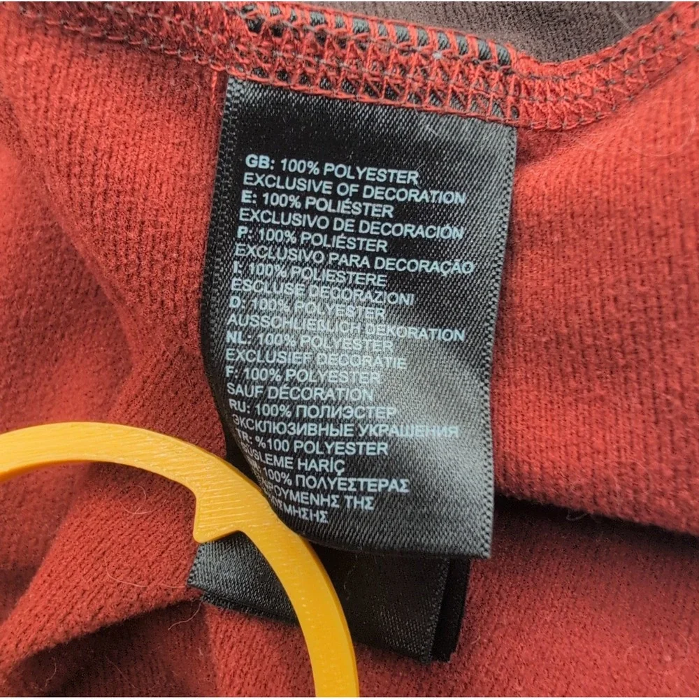 The North Face Performance Quarter Zip Fleece Jacket Mens XXL Burnt Orange